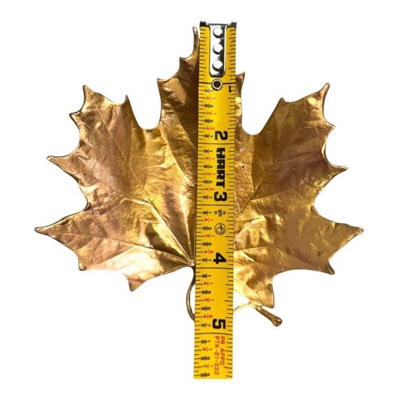 Gold Maple Leaf Trinket Key Catch All Jewelry Dish Decor By Karins Interiors MCM - Picture 5 of 5